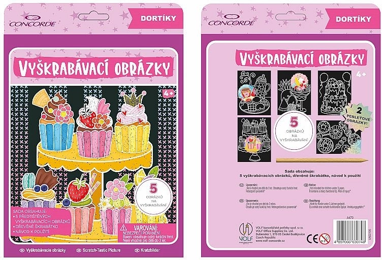 Vyškrabávací obrázky Dortíky CONCORDE