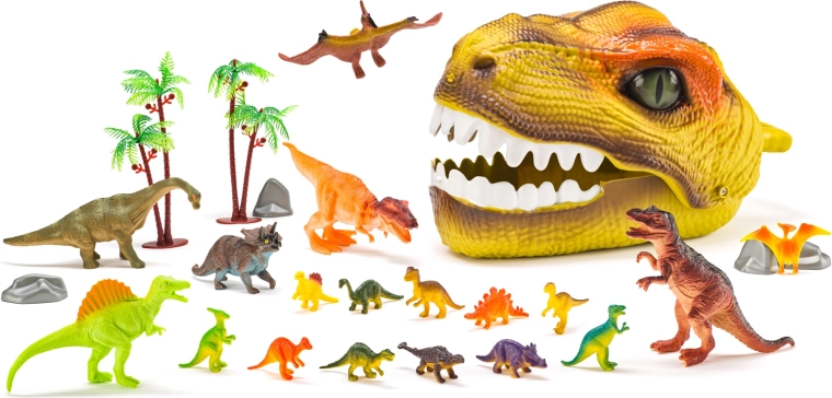 Dinosauří hlava s figurkami – herní set 25 dílů