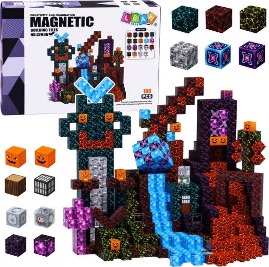 Magnetické kostky pixel 3D temný svět 100 dílů STEM