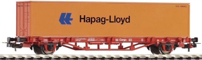 Plošinový vagón Lgs579 s 40ft kontejnerem Hapag-Lloyd DB AG, měřítko H0
