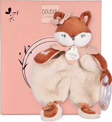 Doudou dárková sada plyšová liška Mina s chrastítkem 18 cm