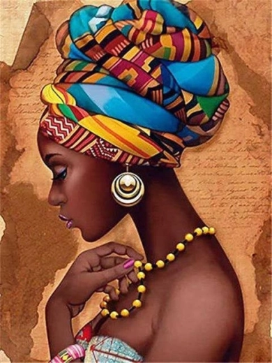 Norimpex diamantové malování Africká žena v turbanu 30 × 40 cm