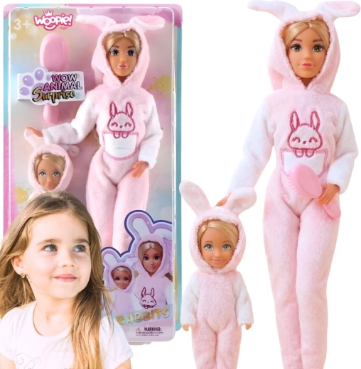 Woopie Royal panenky v růžových králičích overalech - 2 ks