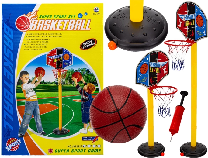 Dětský basketbalový set se stojanem, míčem a pumpičkou