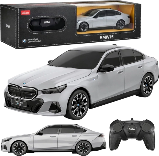 RC model BMW i5 1:24 šedý – zdalem řízené auto RASTAR