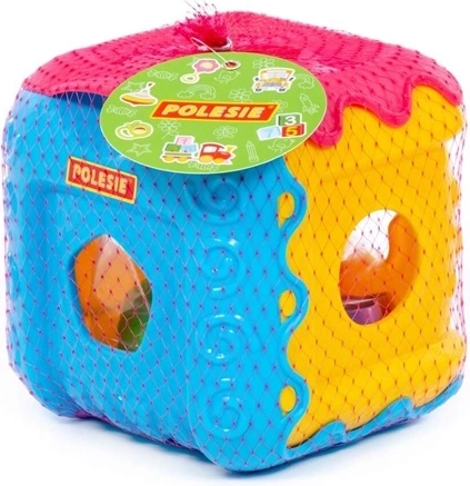 Barevný edukativní sorter ve tvaru kostky