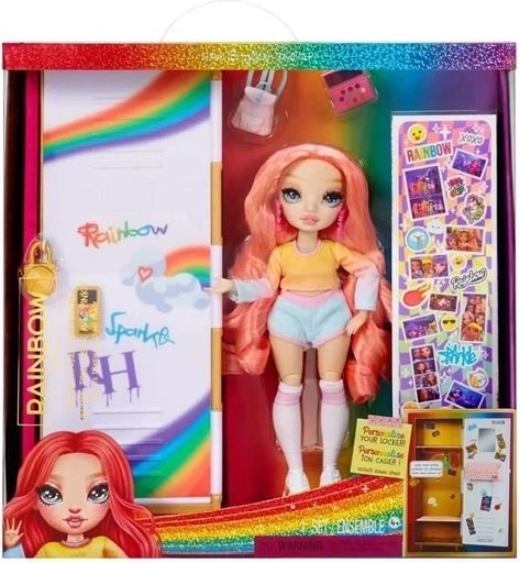 Rainbow High módní panenka se školní skříňkou a doplňky