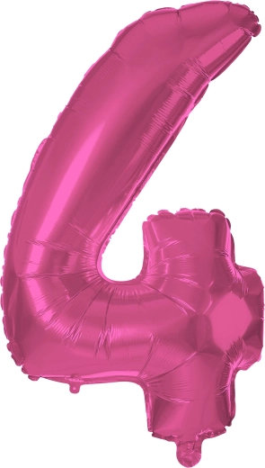 Fóliový balónek číslice 4 růžový 30 cm TORO