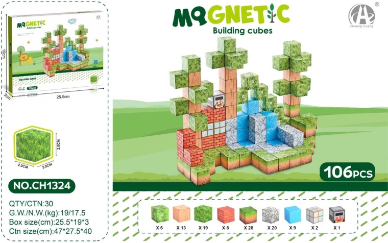 Sada magnetických kostek 3D 106 dílů