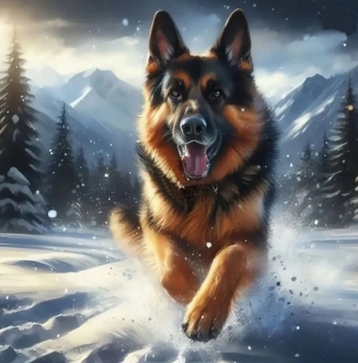 Norimpex diamantové malování ovčák ve sněhu 30 × 40 cm