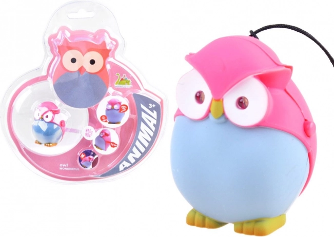 Barevný přívěsek na klíče sova se světlem a zvukem