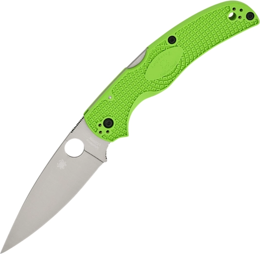 Zavírací nůž Spyderco Native Chief Salt, neonově zelený FRN, satin čepel 10,3 cm