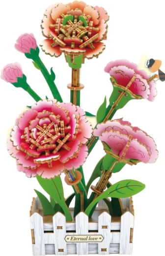 3D dřevěná stavebnice karafiát 19,5 cm