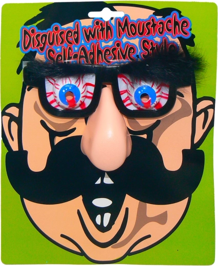 Vtipné brýle s velkým nosem a huňatým obočím