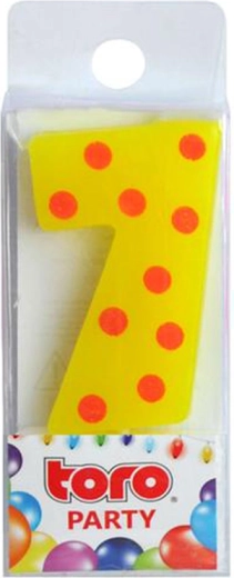 Dortová svíčka číslo 7 TORO zapichovací 4,5 cm