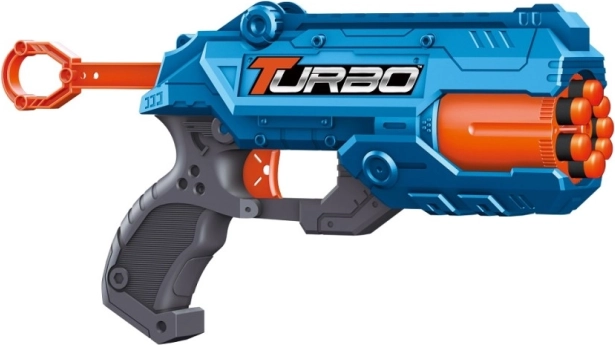 Blaster Turbo s dostřelem 8–15 m a 8 pěnovými náboji
