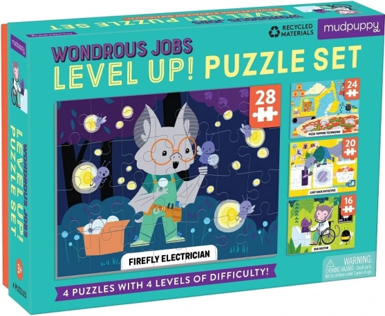 Mudpuppy Level Up! podivuhodná zaměstnání – dětské puzzle 4v1