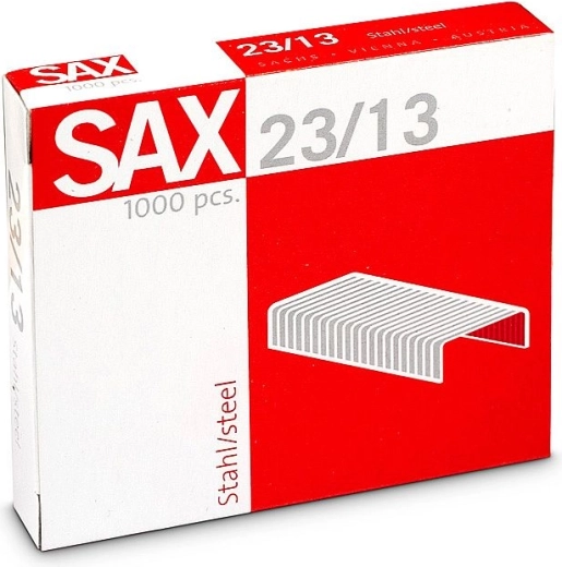Sešívací spony SAX 23/13, pozinkované, 1000 ks