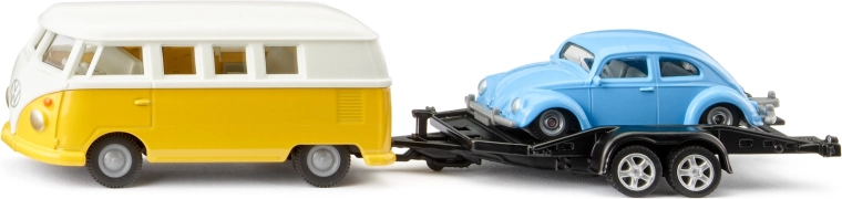 Siku Super – Volkswagen T1 s přívěsem a Broukem 1:50