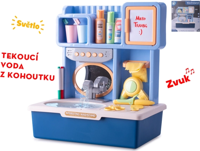 Interaktivní dětské umyvadlo s tekoucí vodou – modré