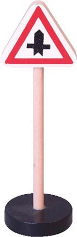 Babu dřevěné dopravní značky – hlavní a vedlejší silnice