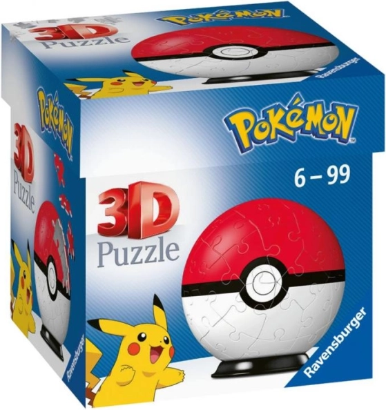 3D puzzle Pokémon poké ball od Ravensburger, 54 dílků