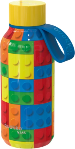 Nerezová termoláhev Quokka Kids solid color bricks s poutkem, 330 ml