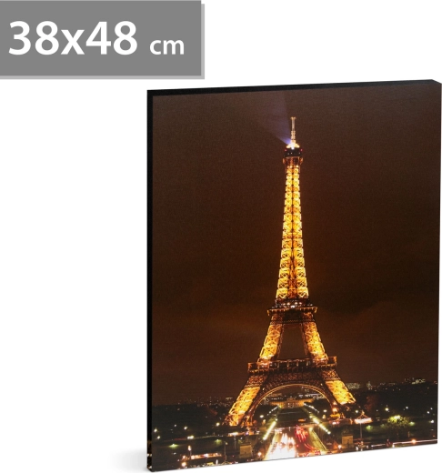 LED obraz Eiffelova věž, 38 × 48 cm