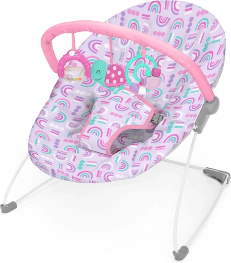 Bright Starts lehátko s hračkami Confetti Rainbow Bouncer