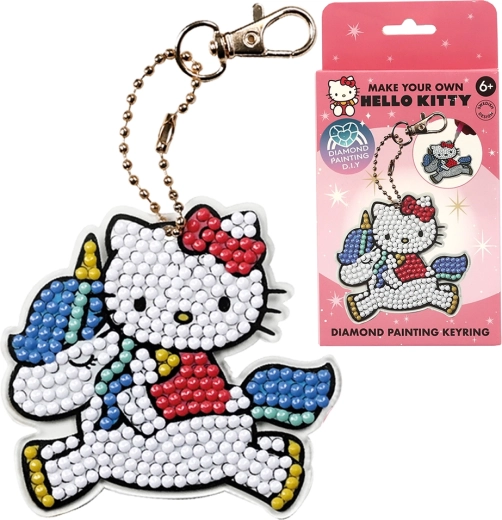 Hello Kitty diamantové malování podle čísel – přívěsek na klíče pro děti