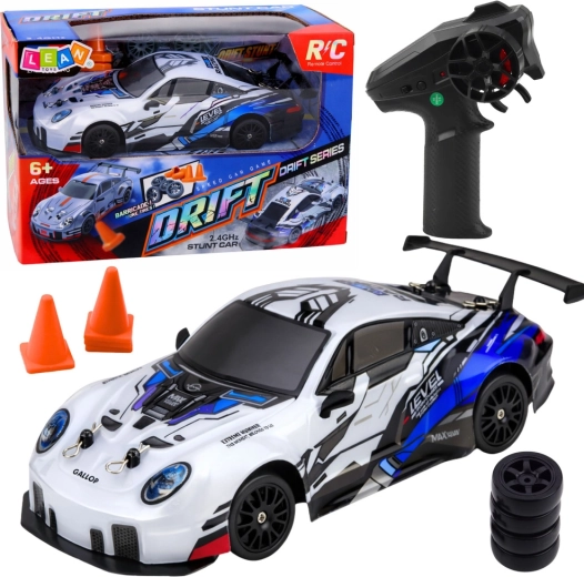 RC driftovací auto 1:24, 2.4 GHz, 4WD, LED – modré