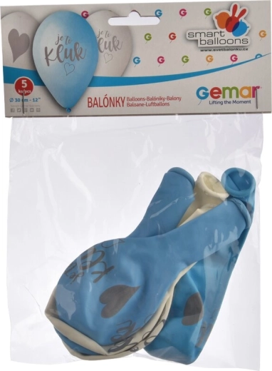 Latexové balónky Je to kluk modro-bílé 30 cm (5 ks)