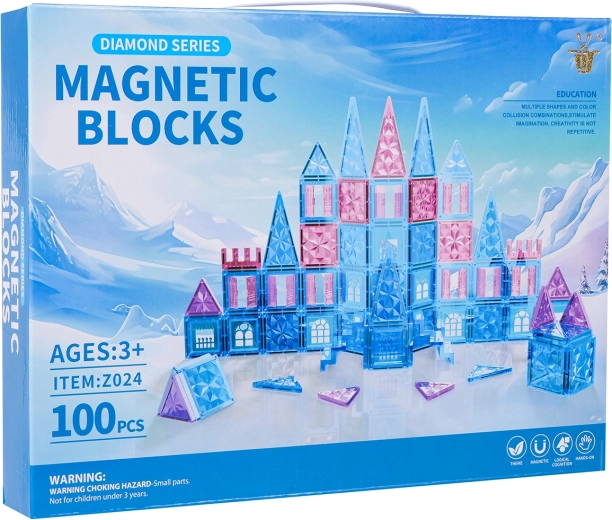 Magnetická stavebnice ICE SNOW, 100 dílů