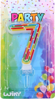 Párty svíčka na dort – číslo 7, čárky