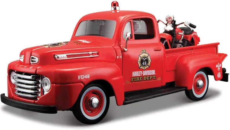 Maisto Harley-Davidson custom 1948 Ford F-1 pick-up s motocyklem 1936 EL Knucklehead 1:24