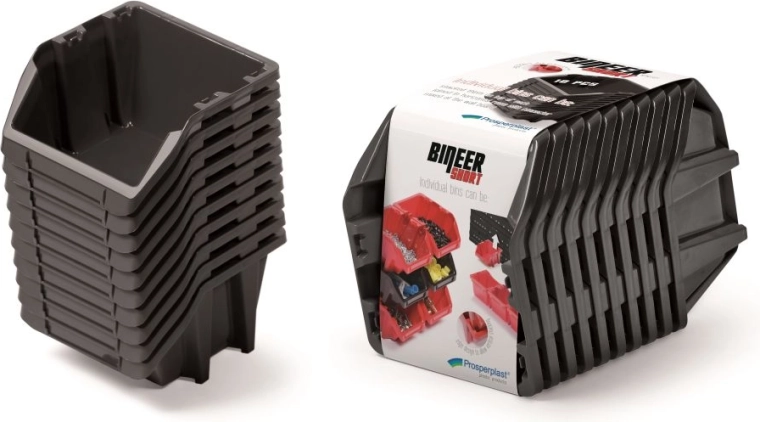 Sada úložných boxů Bineer Short, 10 ks, 288 × 158 × 187 mm, černé