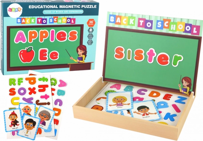 Vzdělávací Sada Magnetických Puzzle s Multifunkční Tabulí