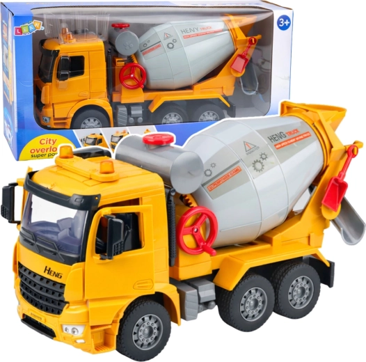 Dětská stavební míchačka betonu s otočným bubnem, světly a zvuky