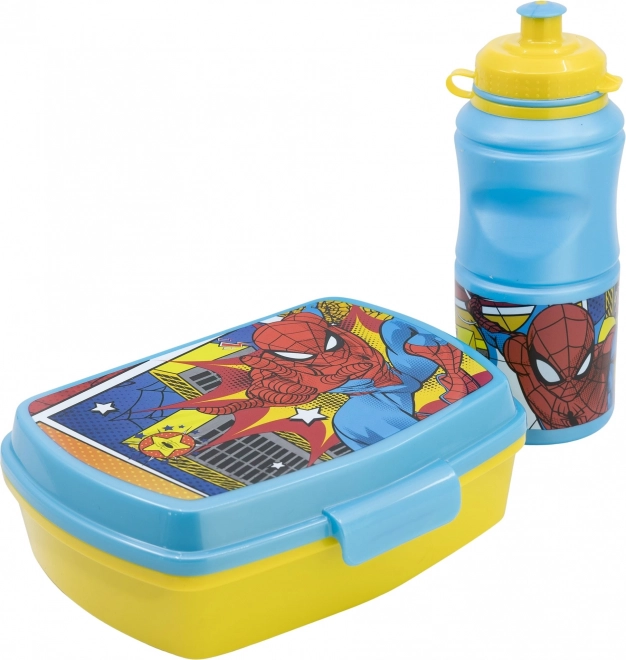 Dětská jídelní sada 2v1 SPIDERMAN – láhev 380 ml a svačinový box