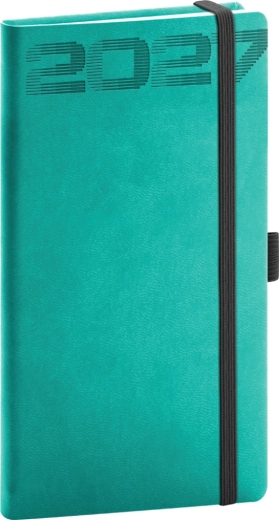 Notique kapesní diář Aprint Top 2027 tyrkysový 9 × 15,5 cm