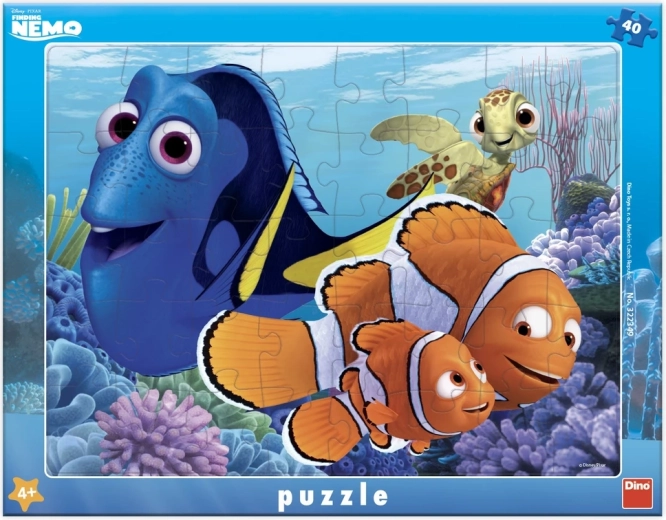 Dino puzzle Nemo a kamarádi 40 dílků s rámečkem