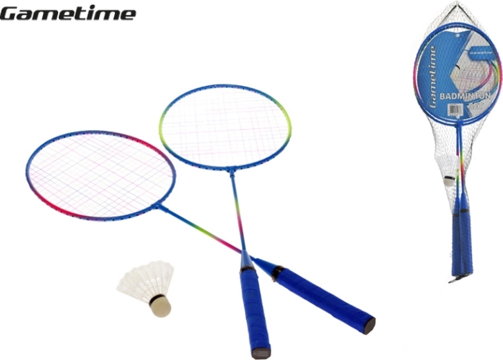 Sada badmintonových raket 62,5 cm s košíčky v síťce