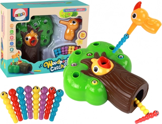 Magnetická zručnostní hra chyť červíka a nakrm ptáčka