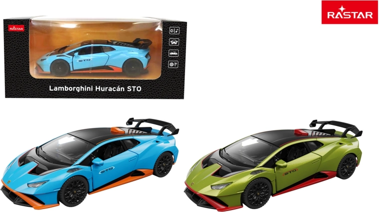 Kovový model auta Rastar Lamborghini Huracan STO 1:32 modrý - 1 kus