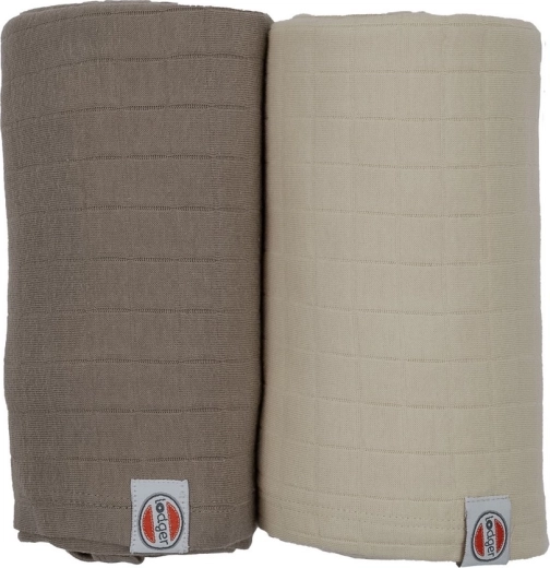 Lodger swaddler solid, sada 2 ks 110 × 110 cm birch/buffalo