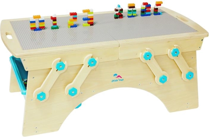 2Kids Toys hrací stůl pro stavebnici s úložným prostorem