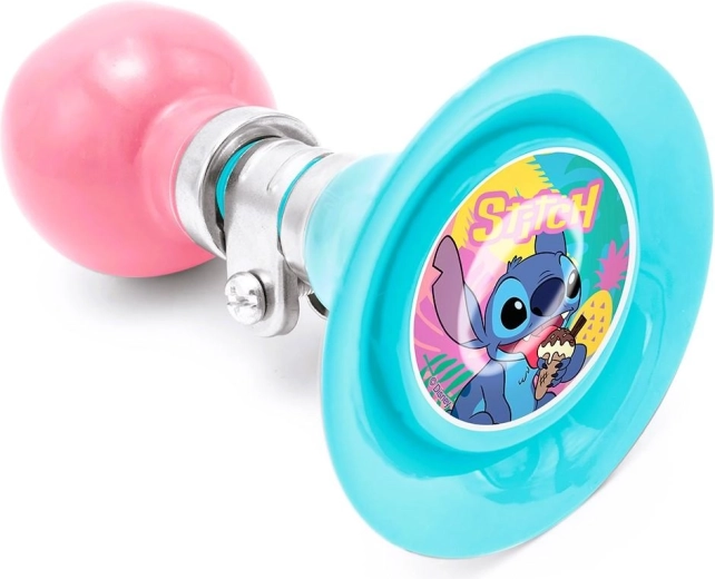 Dětský klakson na kolo Stitch růžovo-tyrkysový - 1 kus
