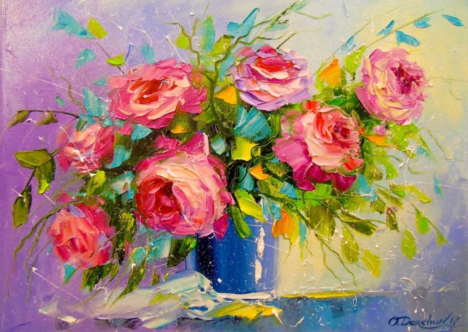 Puzzle kytice růží 1000 dílků