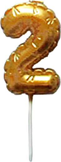 Dortová svíčka číslice 2 zlatá 6 cm