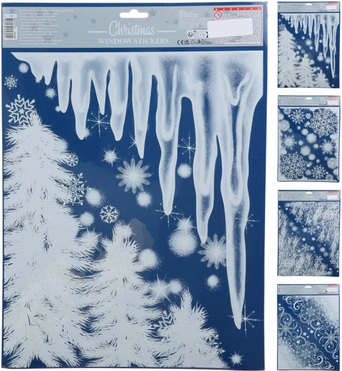 Vánoční samolepicí dekorace na okno 42 × 30 cm – mix motivů